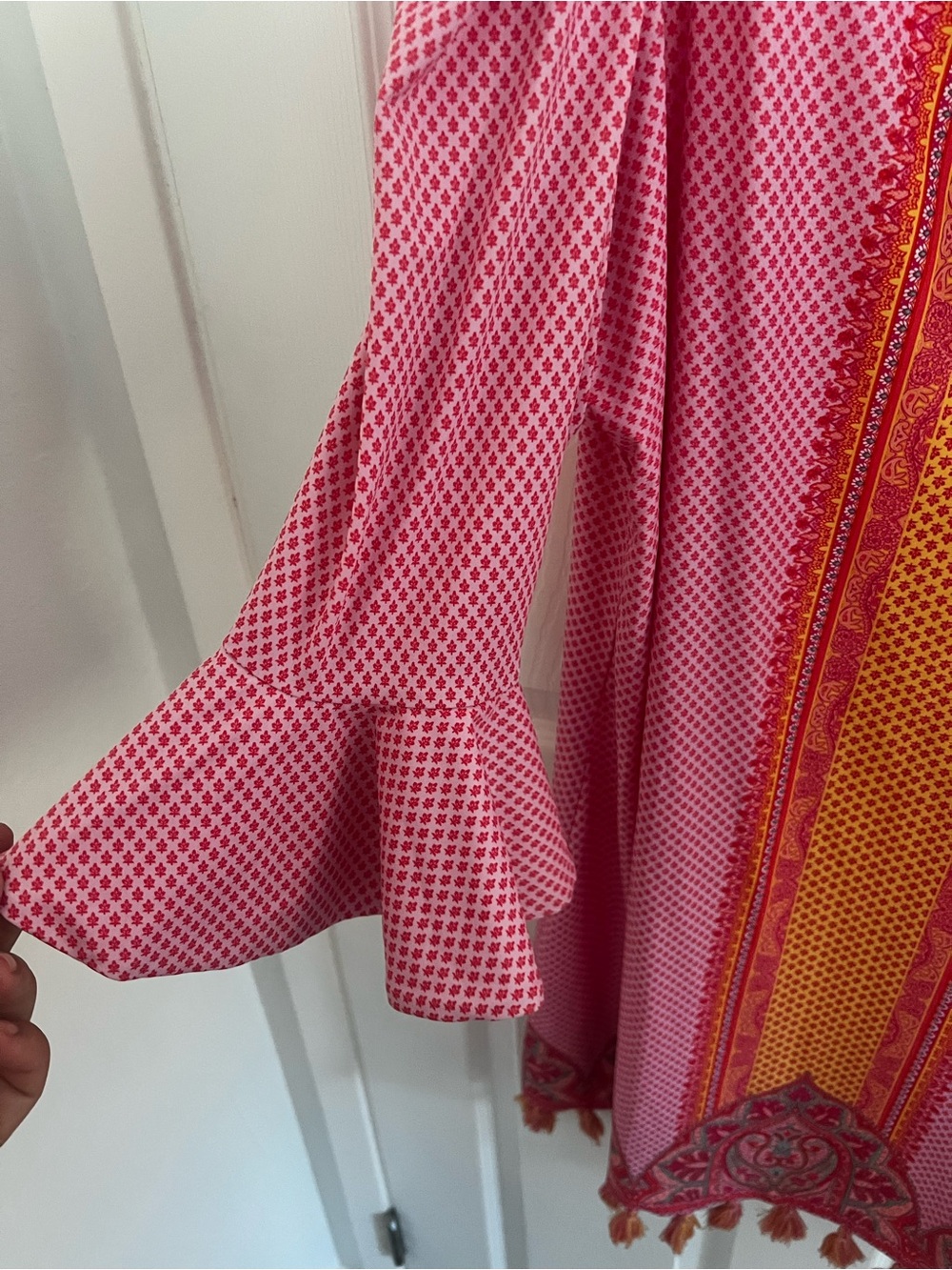 Cabana Life Pink and Orange Off-Shoulder Mini Dress - Picture 8 of 15